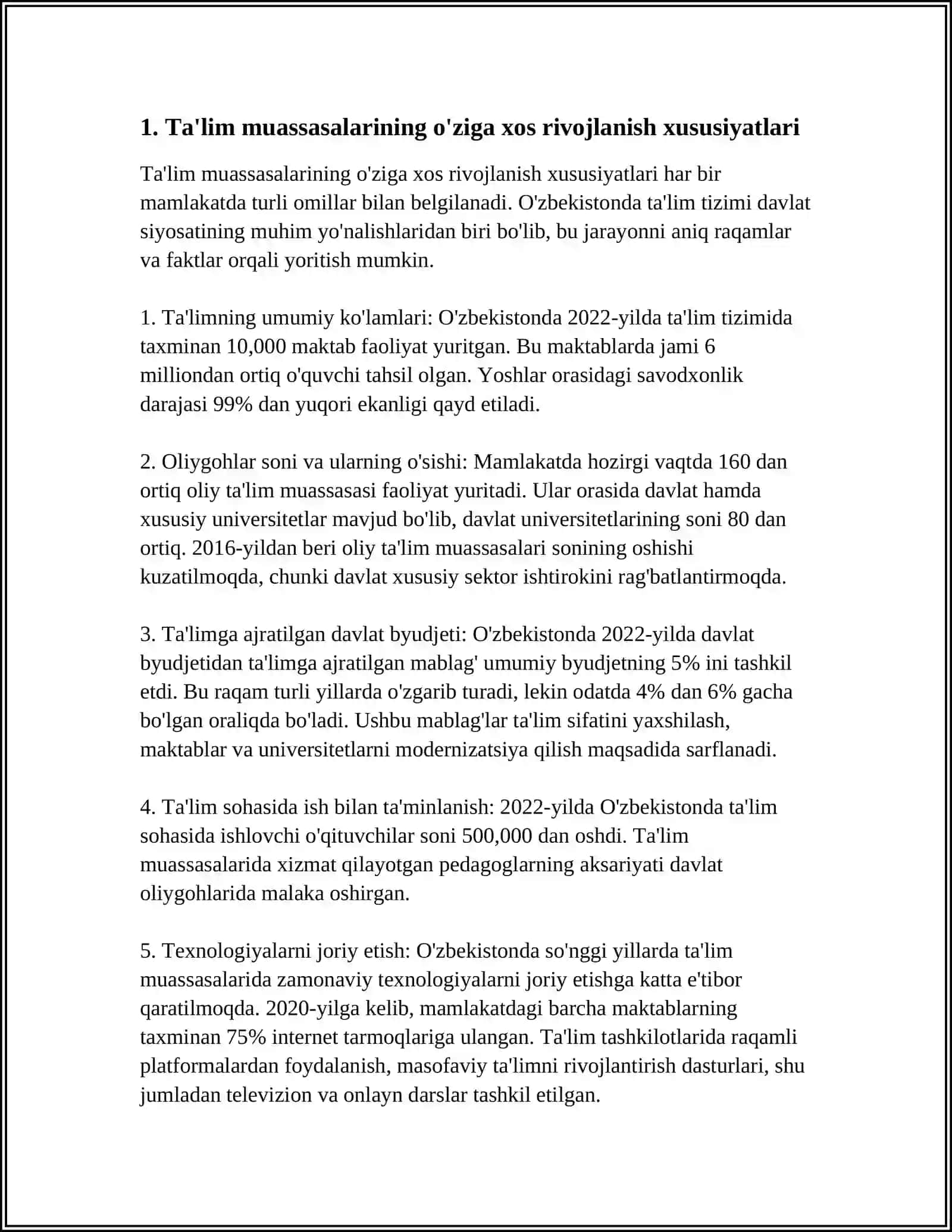 INSTITUTLAR RIVOJLANISHINING O' ZIGA XOS XUSUSIYATLARI 3