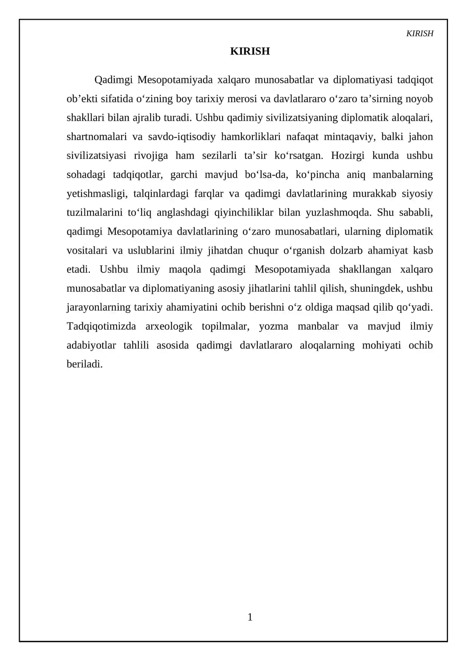 Qadimgi Mesopatamiyada xalqora munosabatlar va diplamatiyasi 3