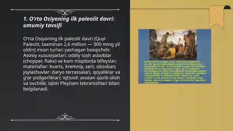 Oʻrta Osiyoning ilk paleolit davri yodgorliklari 3