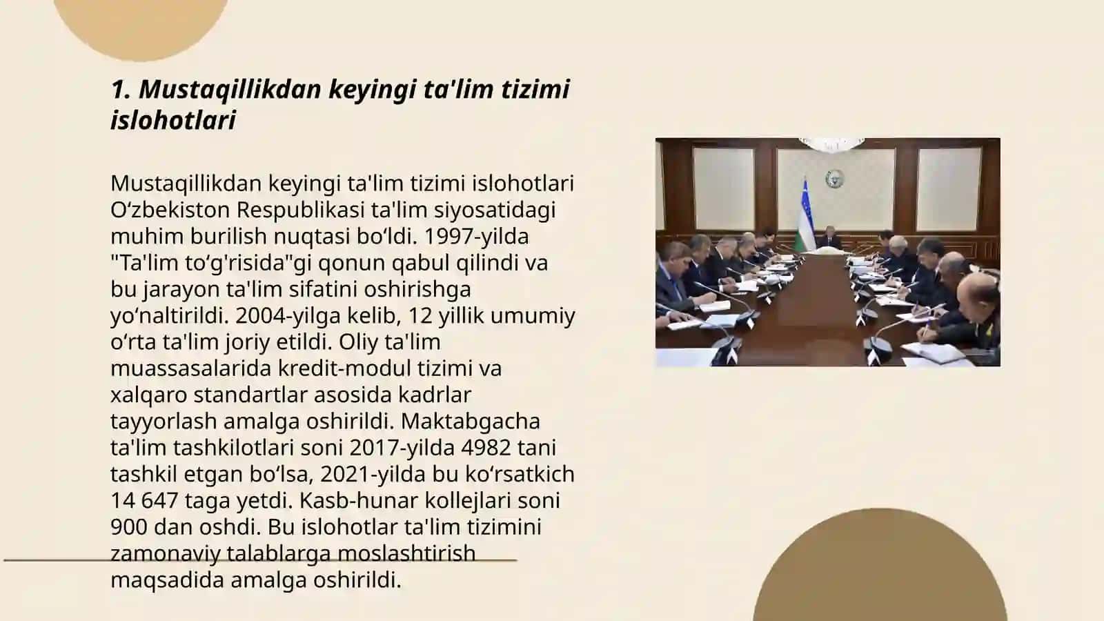 Mustaqillikdan keyingi ta'lim tizimi islohotlari 3