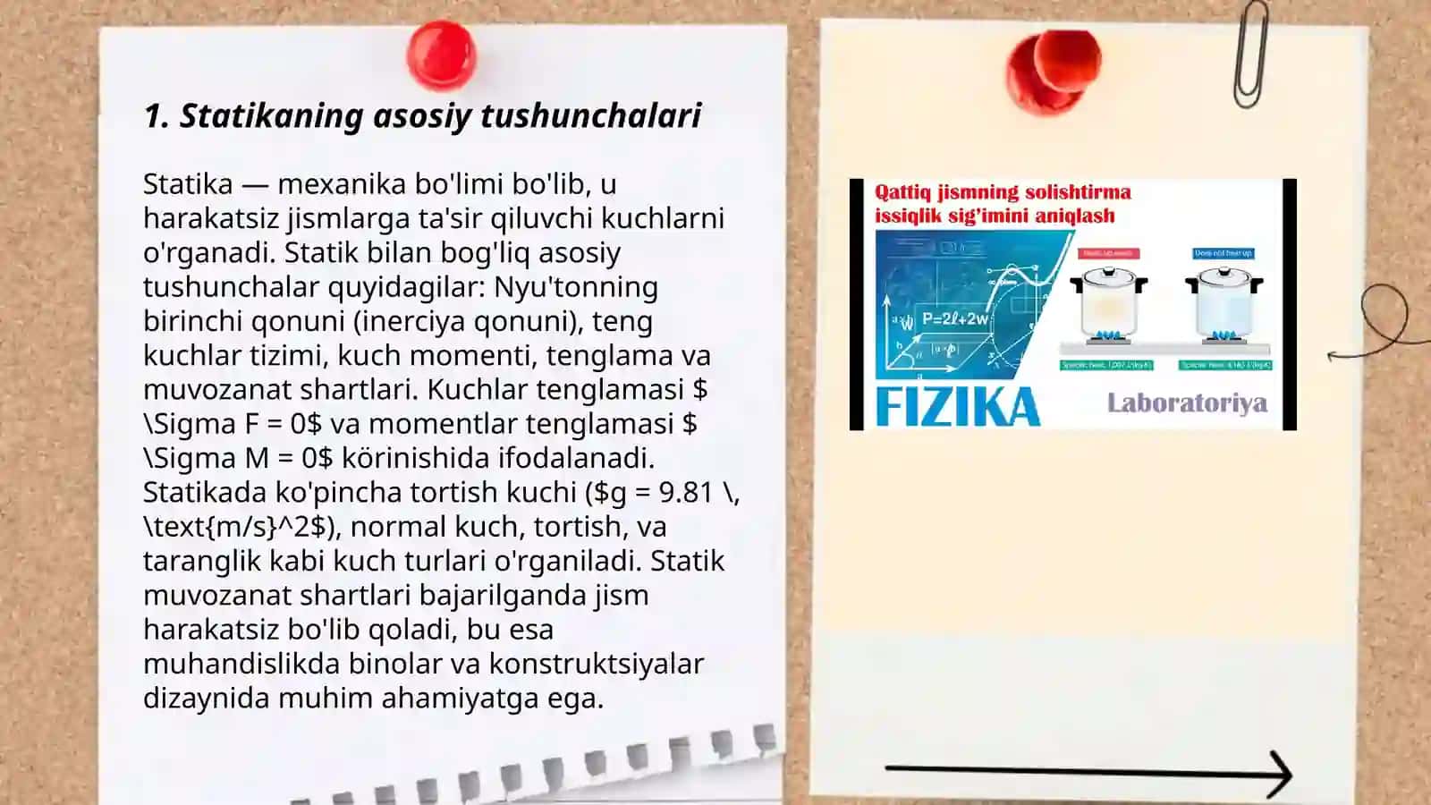 Qattiq jism statikasi va statikanining asosiy aksiomalari 3