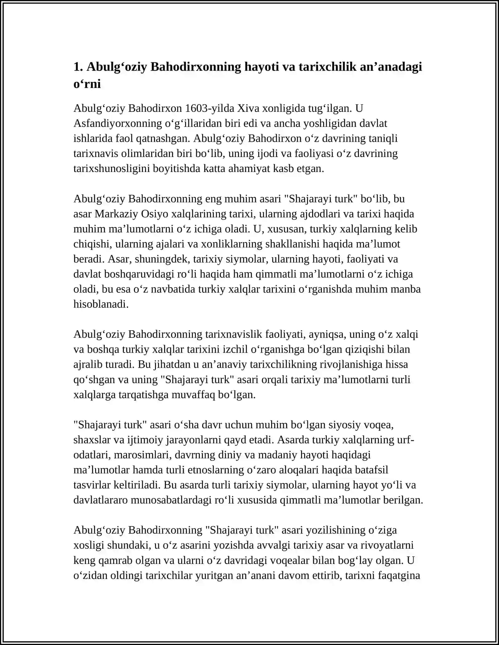ABULGʻOZIY BAXODIRXON TARIXNAVIS OLIM. "SHAJARAYI TURK" ASARIDA TARIXIY SIYMOLAR TASVIRI 3