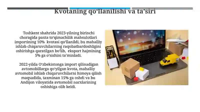 Kvotaning qoʻllanilishi va taʼsiri 3