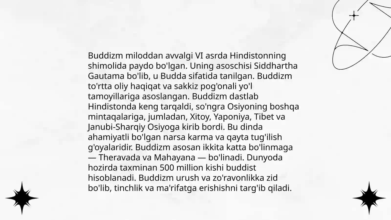 Buddizm dini tarixi va asosiy gʻoyalari 3