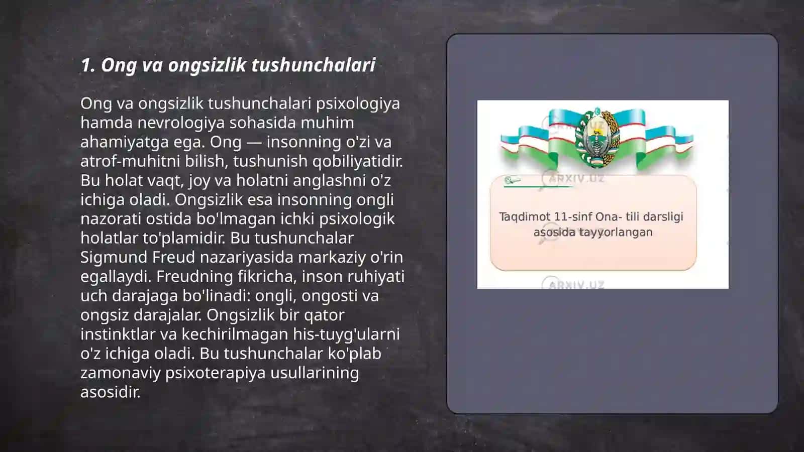 Ong taraqqiyoti va ongsizlik 3