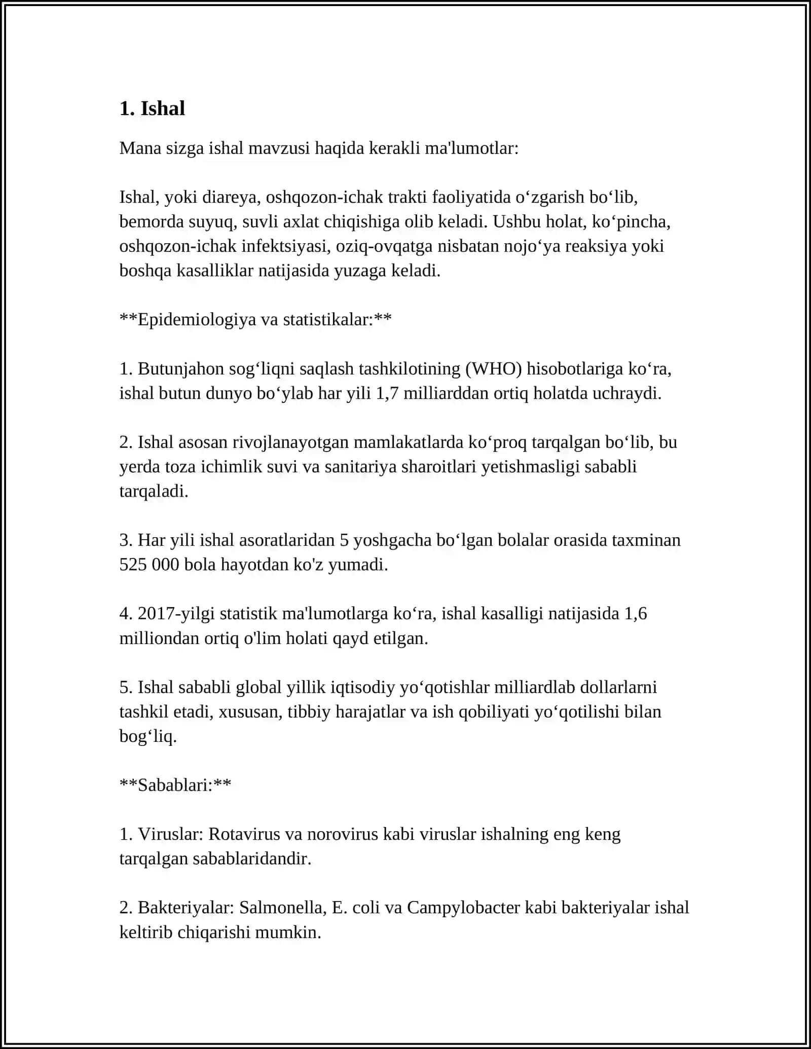 Ishal mavzusi haqida kerakli ma'lumotlar 3