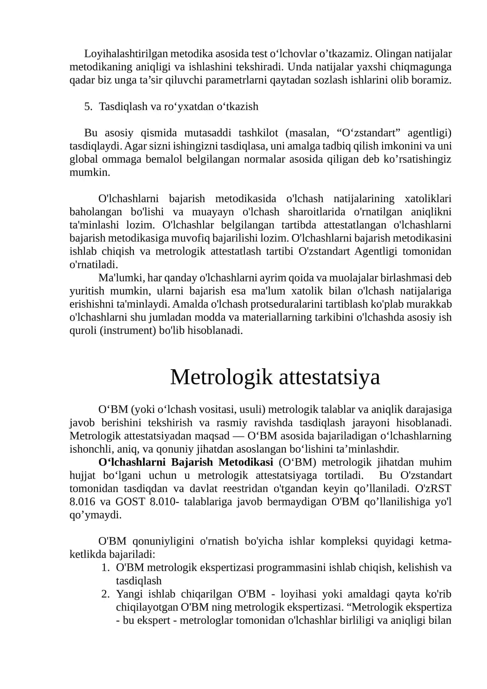 O‘LCHASHLARNI BAJARISH METODIKASINI (O’BM) ISHLAB CHIQISH TARTIBINI O’RGANISH 3