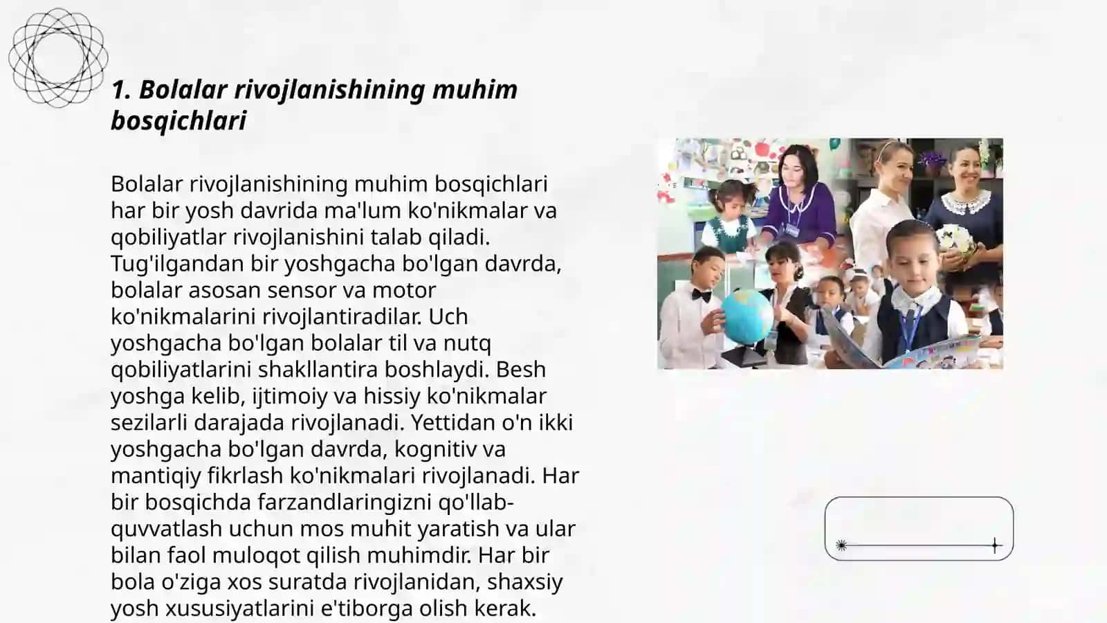 Oʻzbekiston Respublikasining ilk va maktabgacha yoshdagi bolalar rivojlanishiga qoʻyiladigan davlat talablari 3