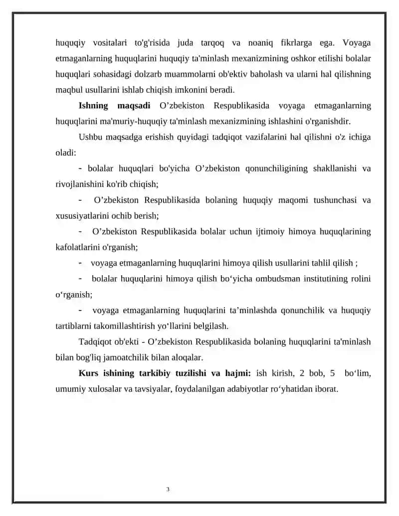 Oʻzbekiston Respublikasida bolalarning huquqlari va imtiyozlari 3