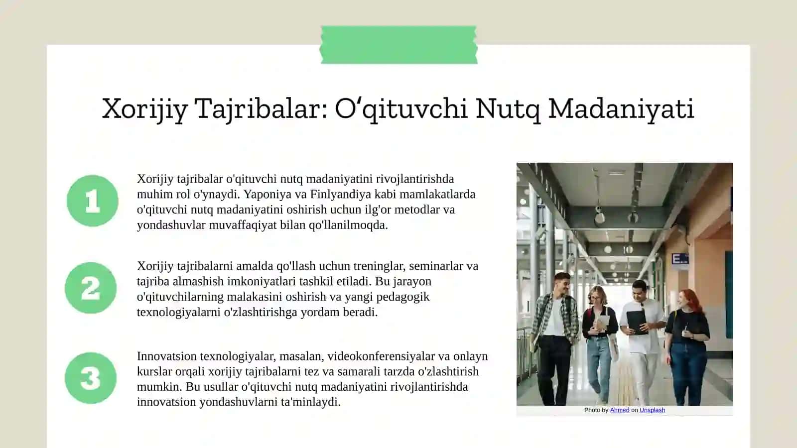 Xorijiy tajribalar va ularning muhim roli 3