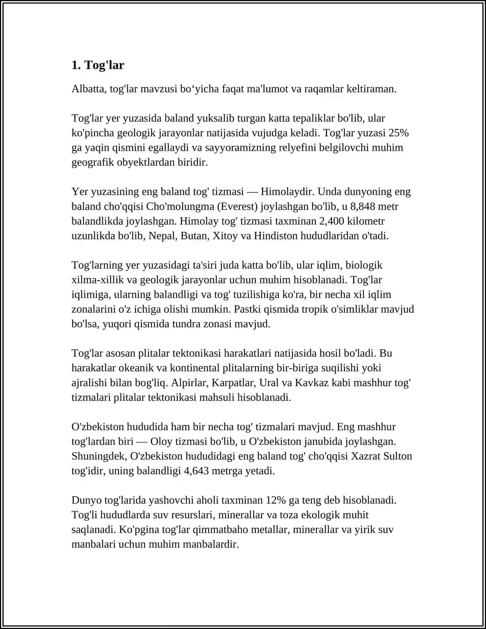 MUSTAQIL ISH Mavzu: PRAKRATURA ORGANLARI 3