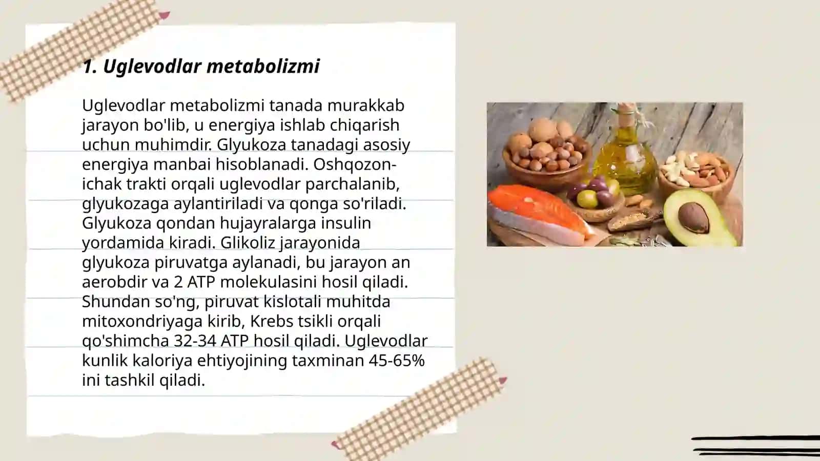 Uglevodlar,yog'lar va aminokislotalar almashinuvi o'rtasidagi bog'liqlik 3