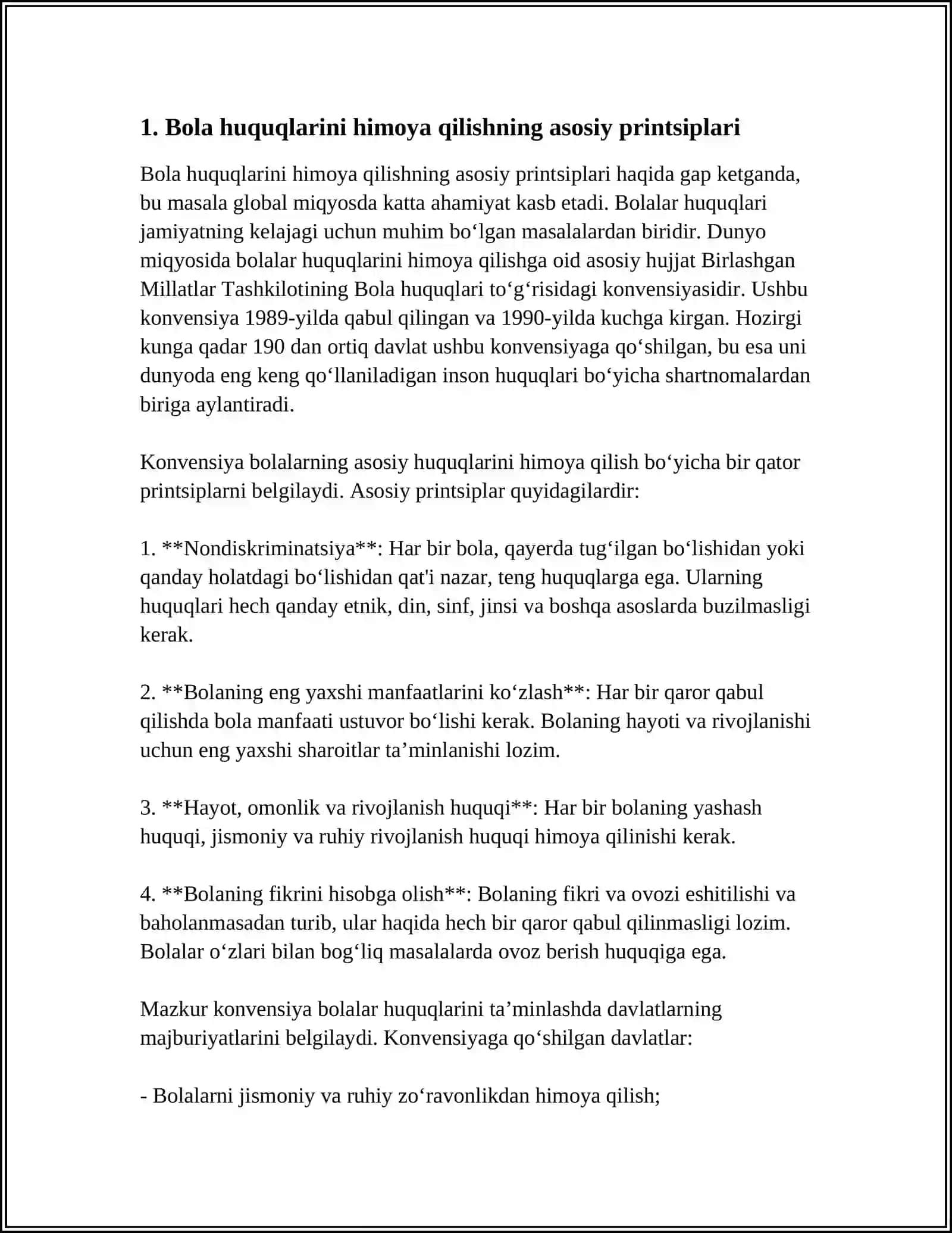 BOLLAR HUQUQLARINI HIMOYA QILISH BUYICHA KANVENSIYA 3