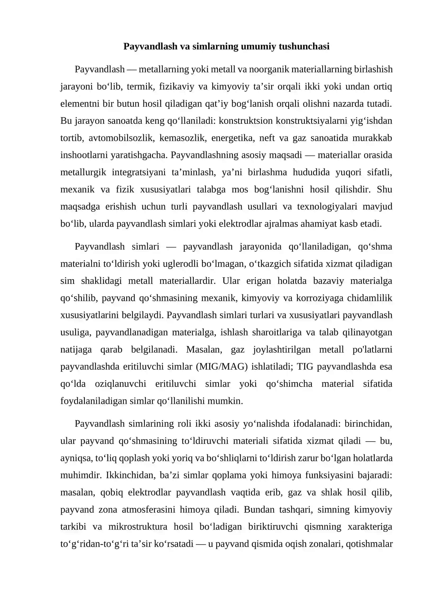 Payvandlashda qoʻllaniladigan simlar 3