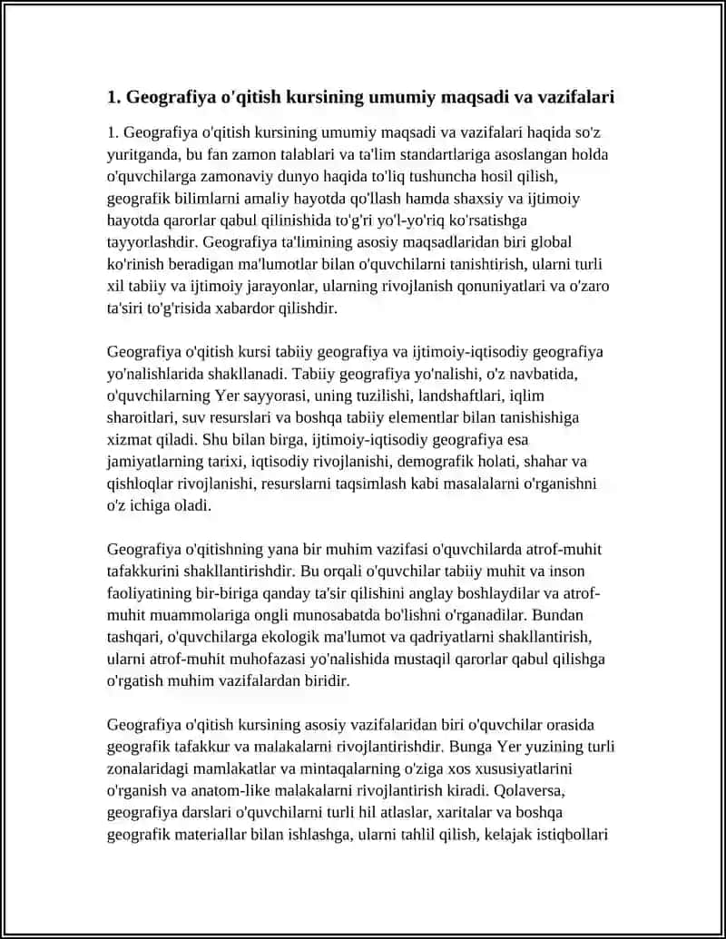 GEOGRAFIYA O'QITISH KURSINING MAQSADI VA VAZIFALARI 3