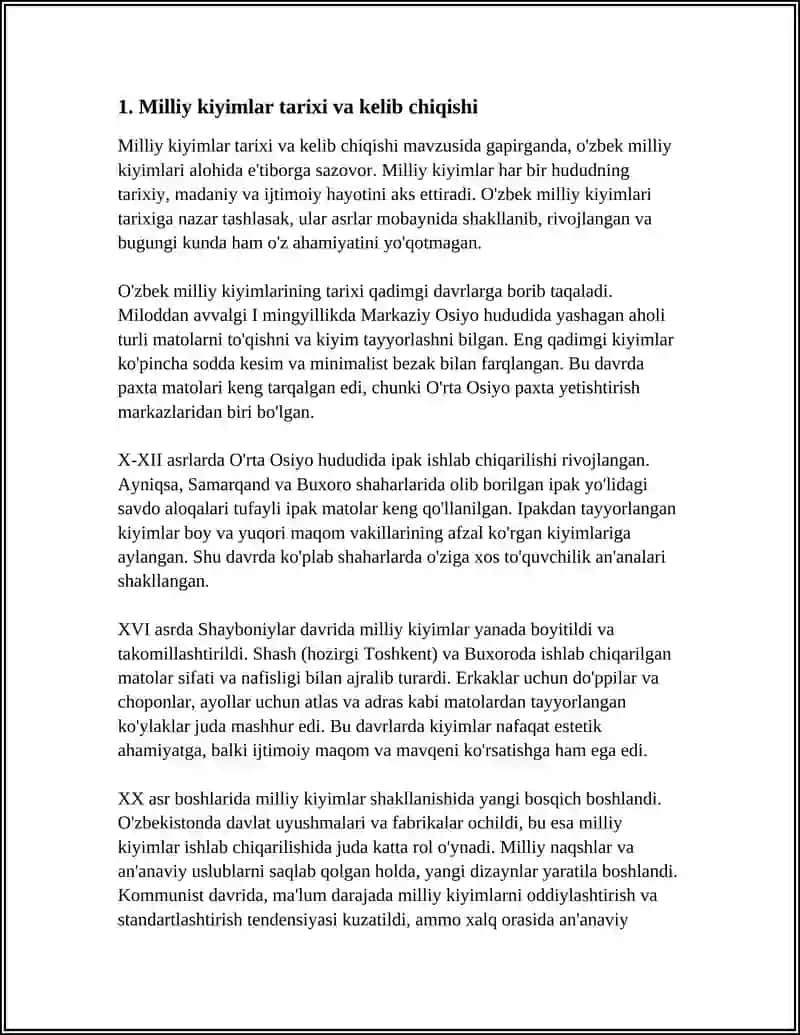Milliy kiyimlar tarixi va kelib chiqishi 3