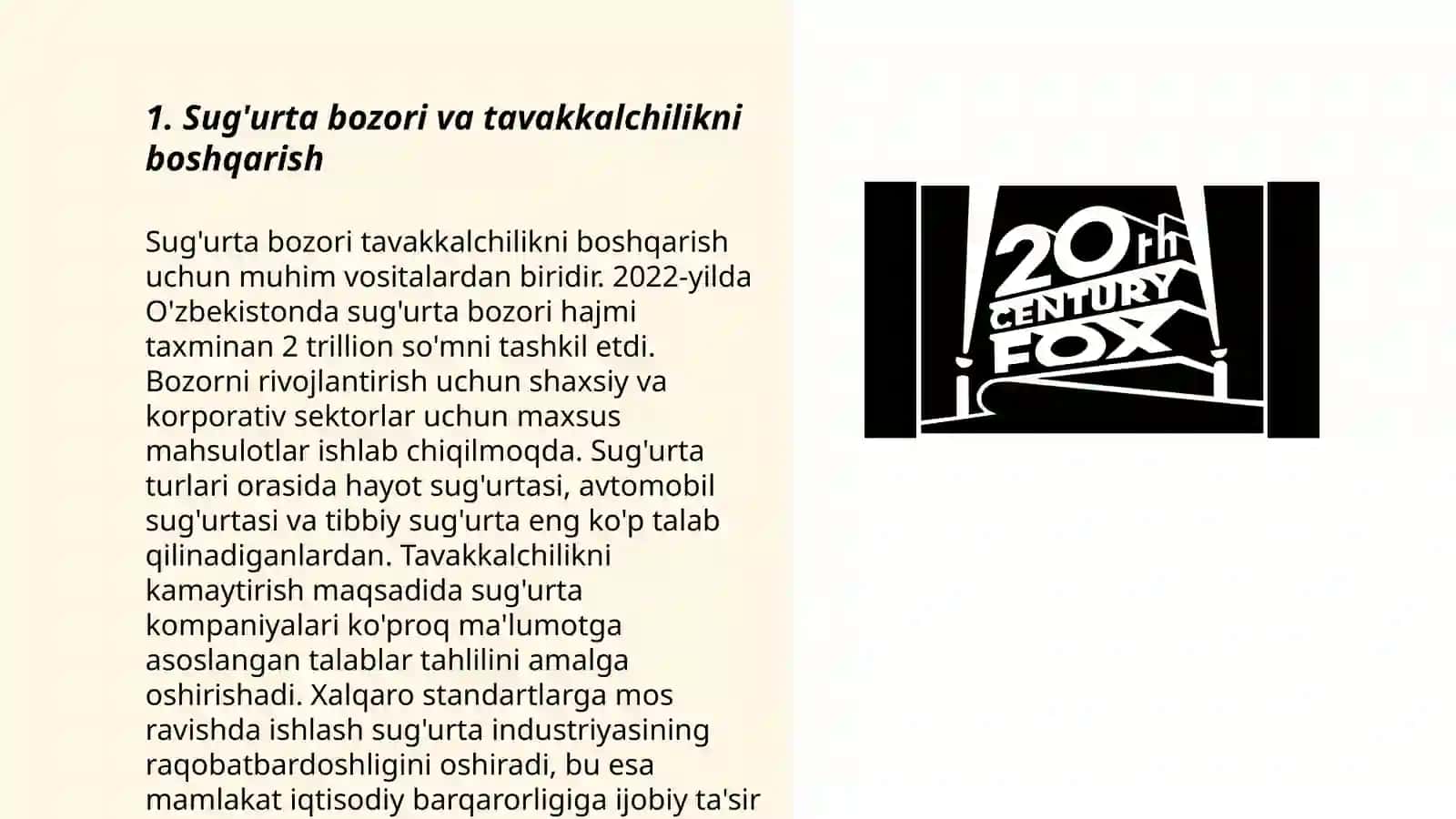 Sug'urta bozori va tavakkalchilikni boshqarish 3