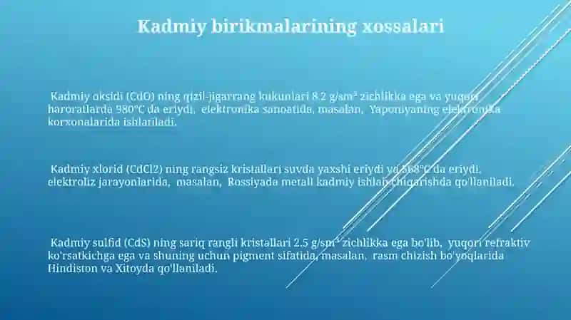 Kadmiy va Simob va Ularning Birikmalari 3