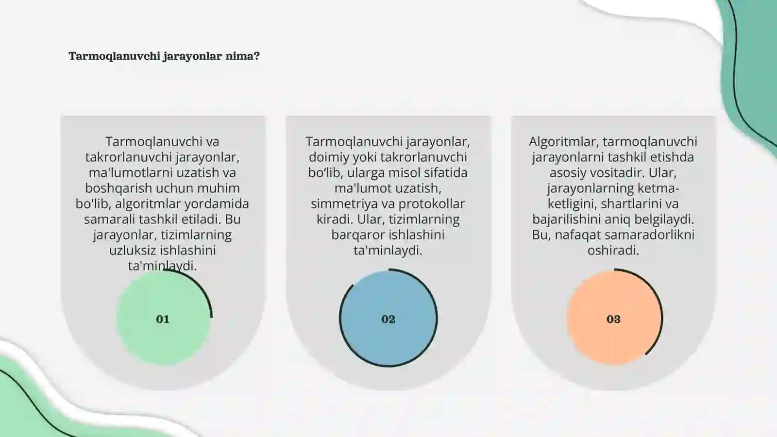 Tarmoqlanuvchi va takrorlanuvchi jarayonlarni tashkil etish 3