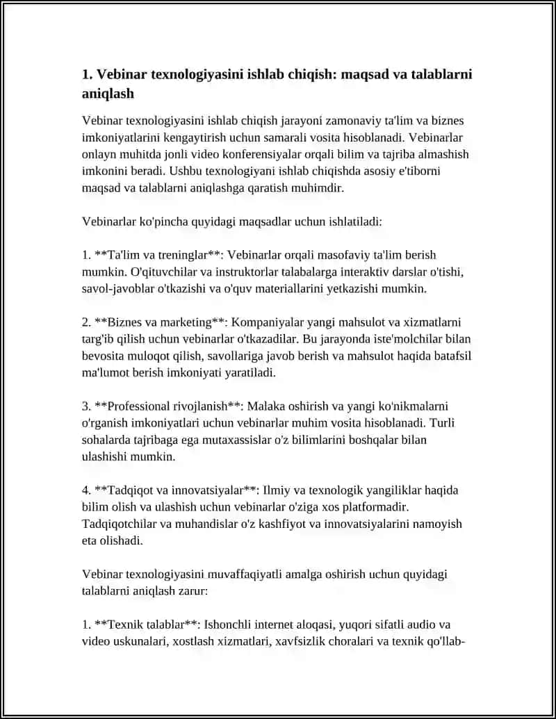 VEBINAR TEXNOLOGIYASINI ISHLAB CHIQISH 3