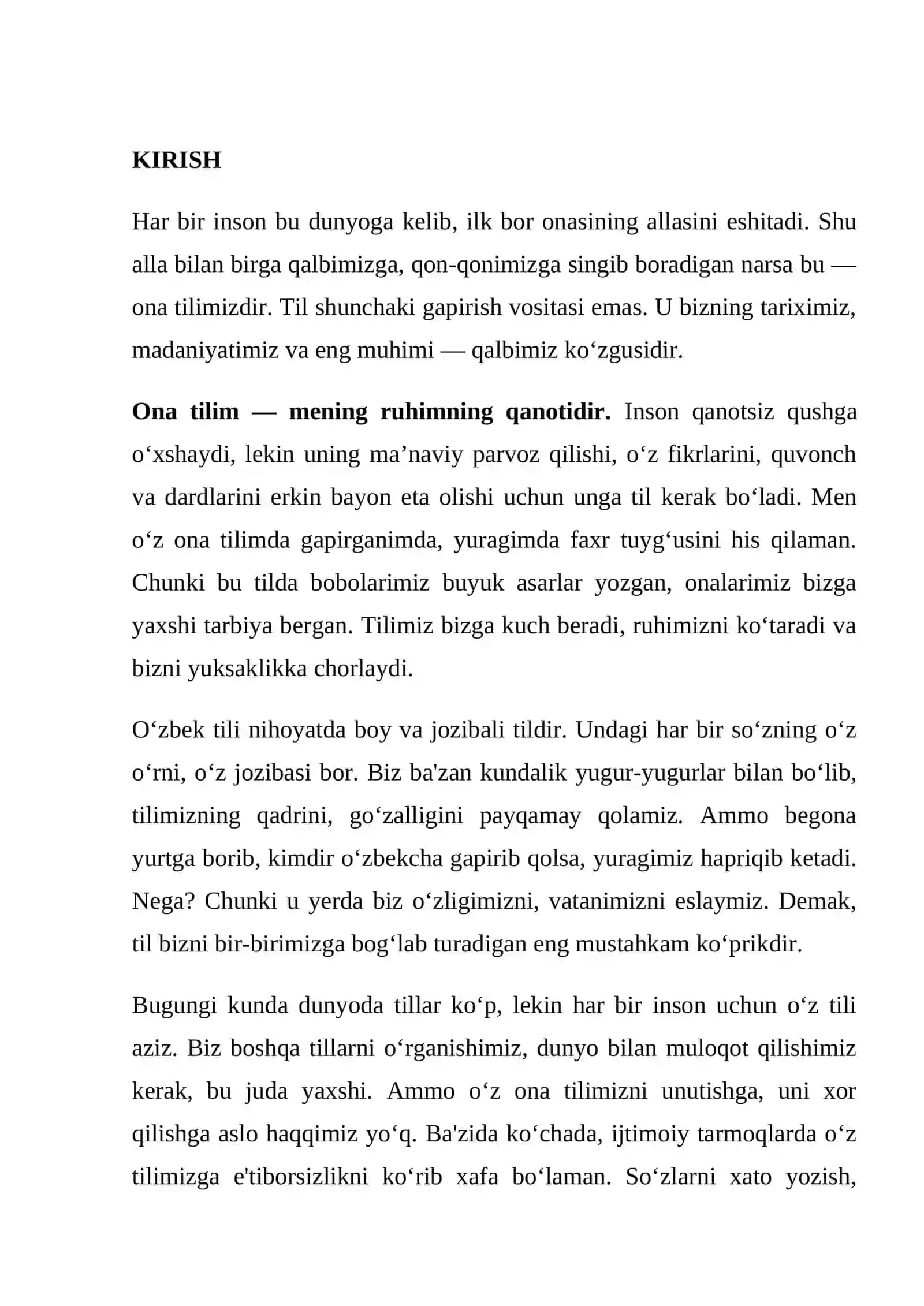 ONA TILIM –SEN RUHIMNING QANOTI 3