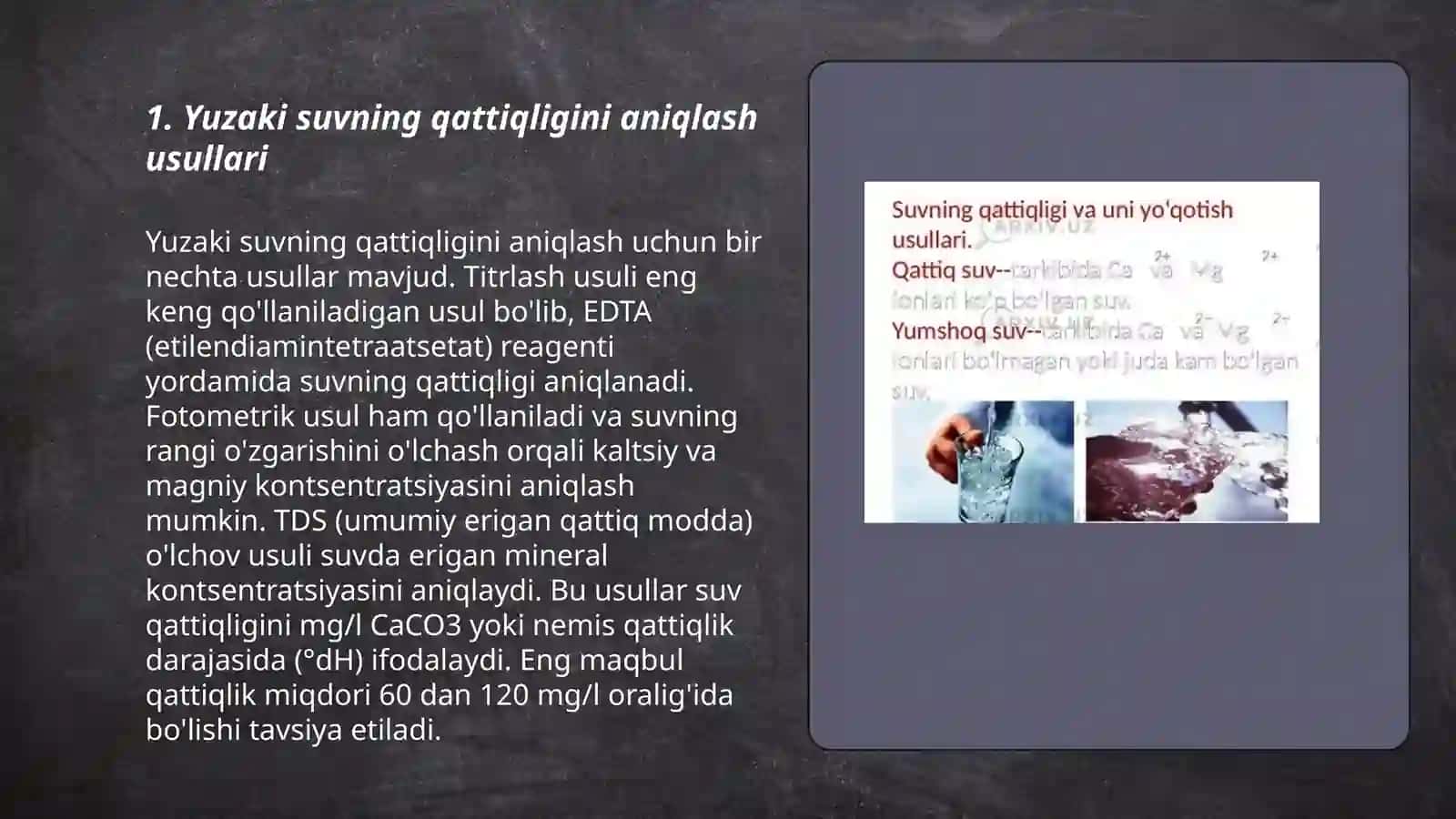 Suvning kimyoviy takibini tekshirish usullari 3