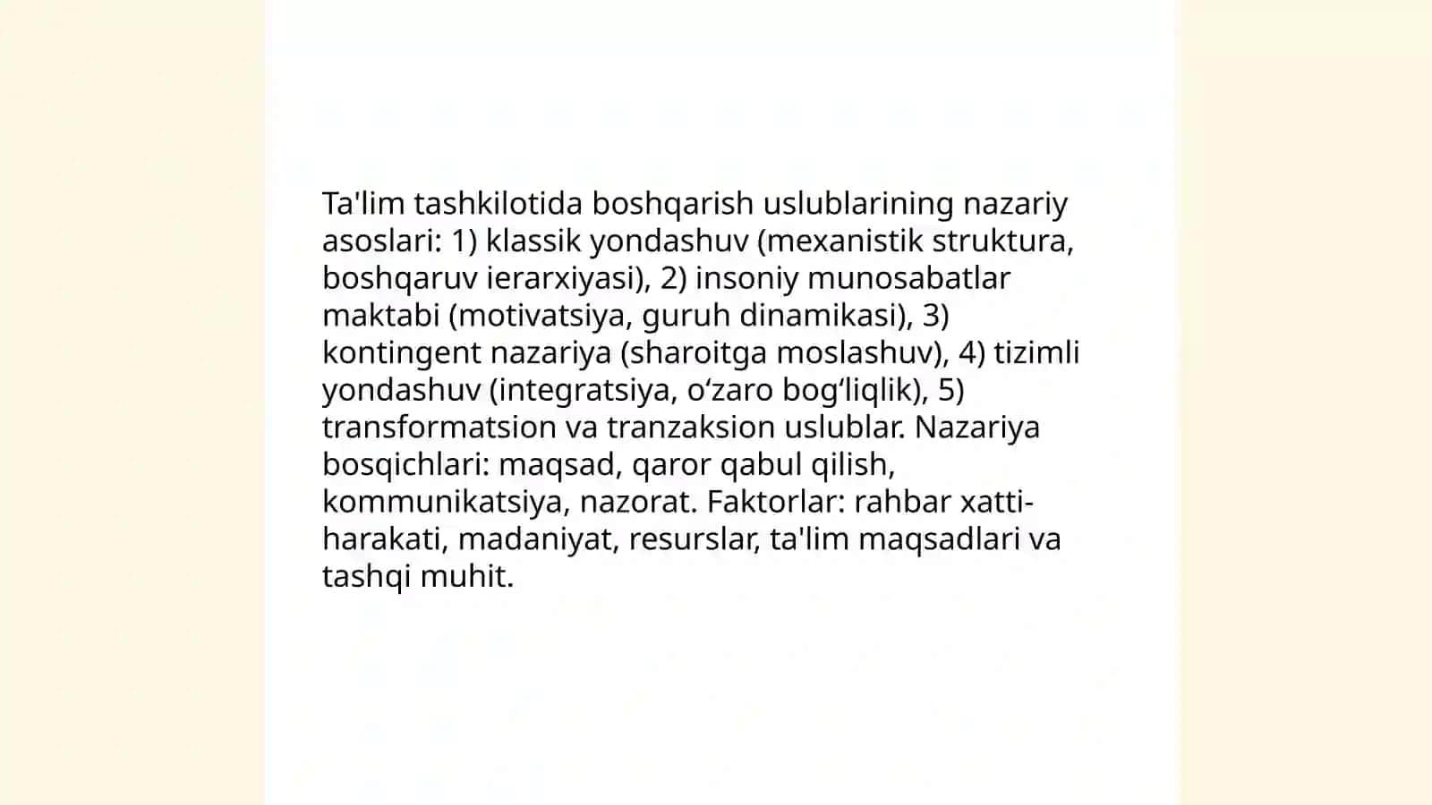 Ta'lim tashkilotida boshqarish uslublari 3