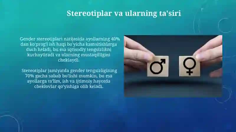 Gendr tengligining asosiy tamoyillari 3