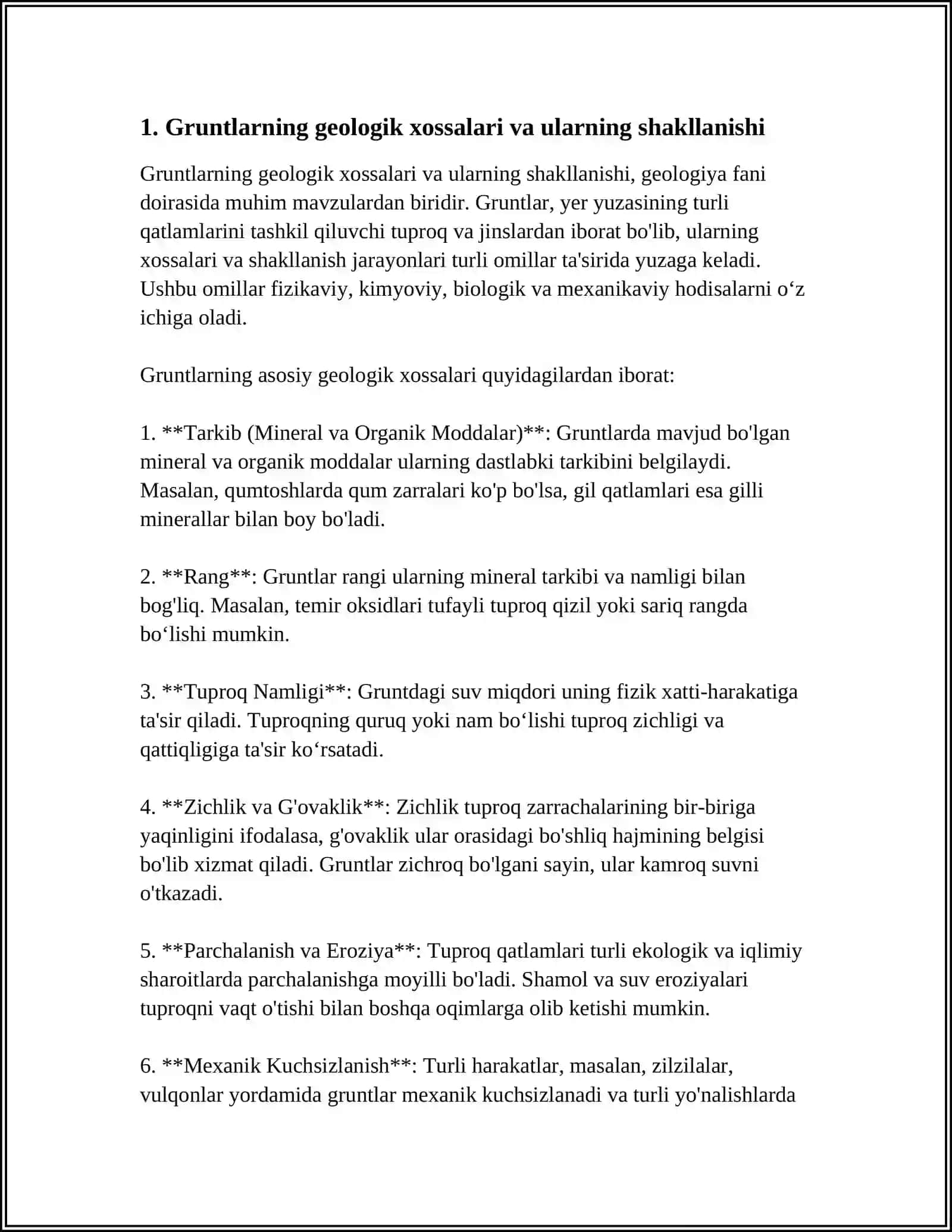 GRUNTLARNING GEOLOGIK XOSSALARI 3