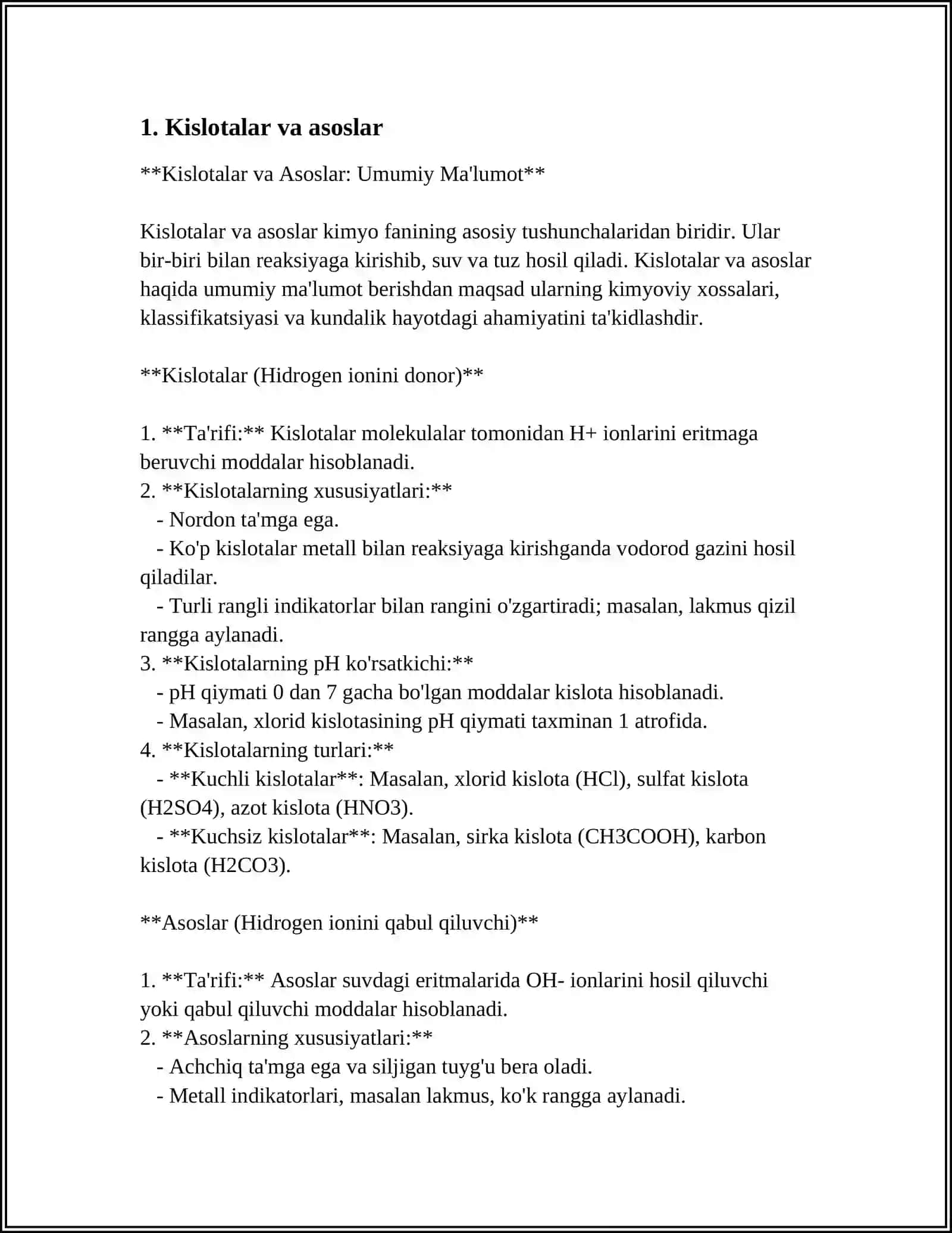 KISLOTALAR 3