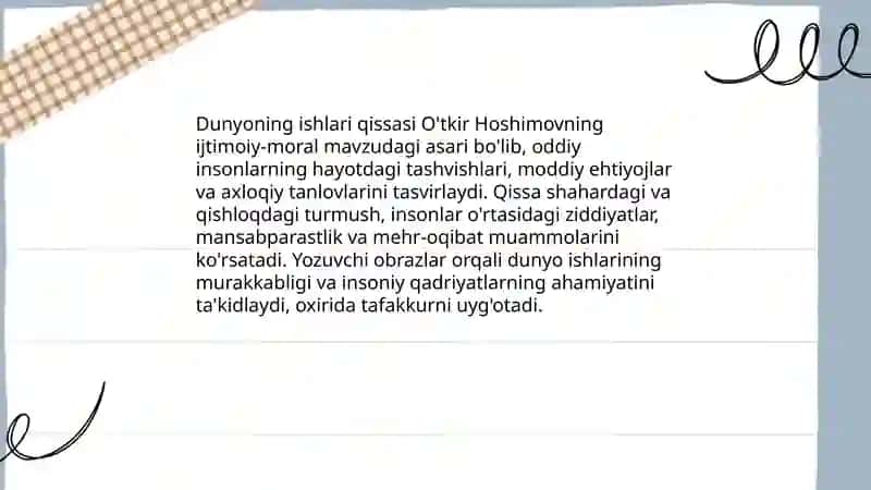 Dunyoning ishlari qissasi 3