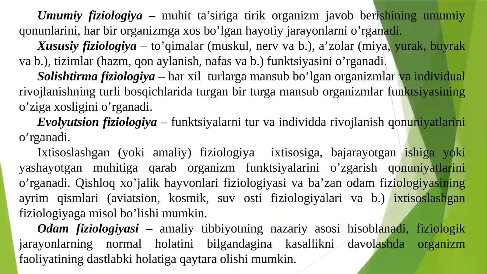 Odam va hayvonlar fiziologiyasifaniga kirish 3