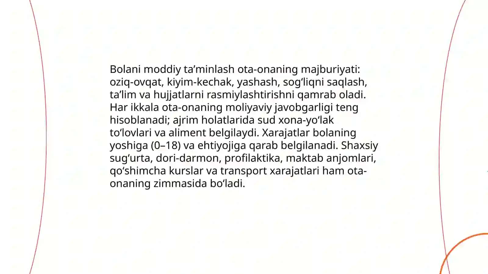 Ota-onalarning farzand oldidagi majburiyatlari 3