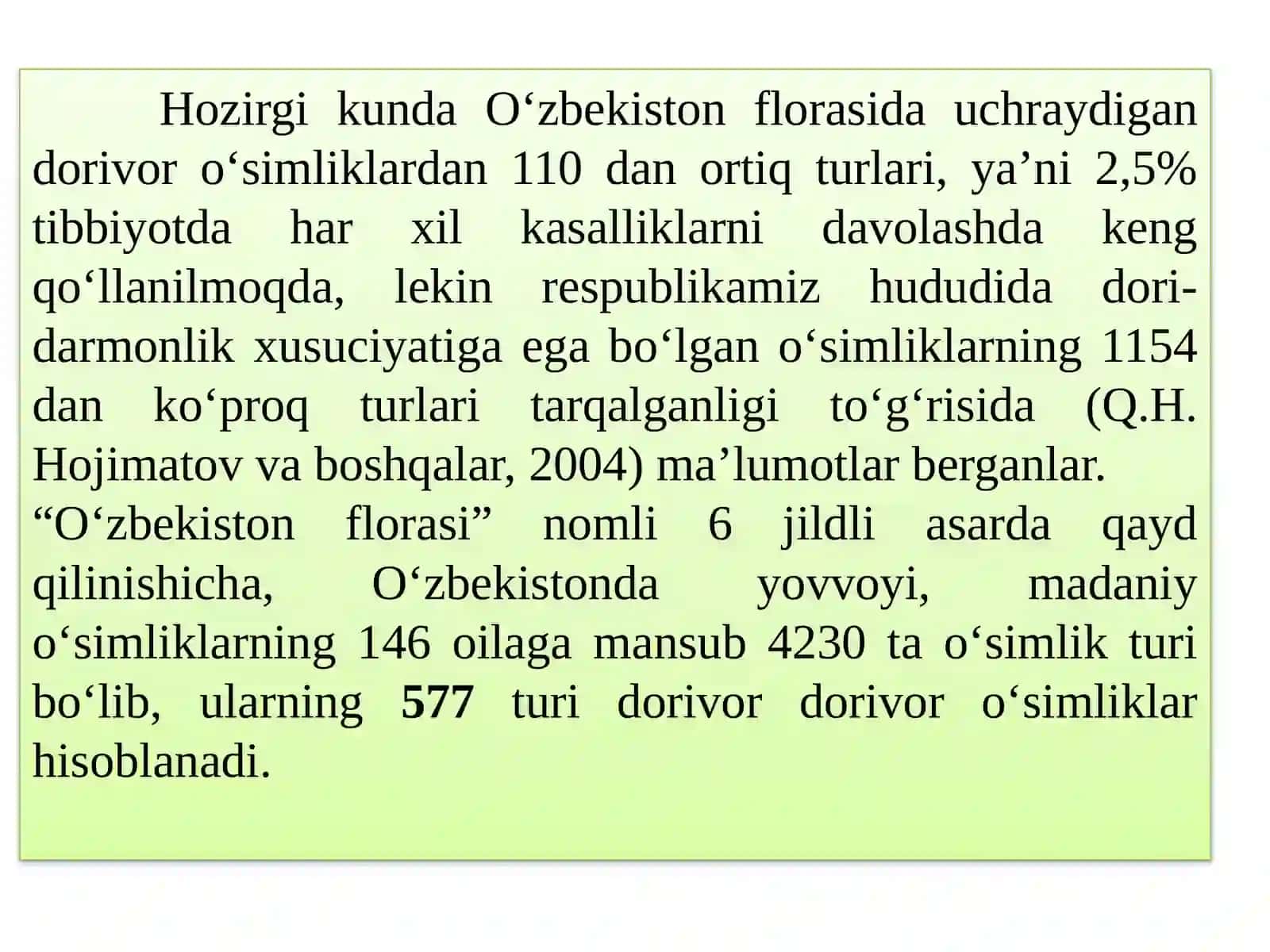 ДОРИВОР ЎСИМЛИКЛАР ВА УЛАРНИНГ ДОРИВОР МАҲСУЛОТЛАРИ ТЎҒРИСИДА УМУМИЙ ТУШУНЧА 3