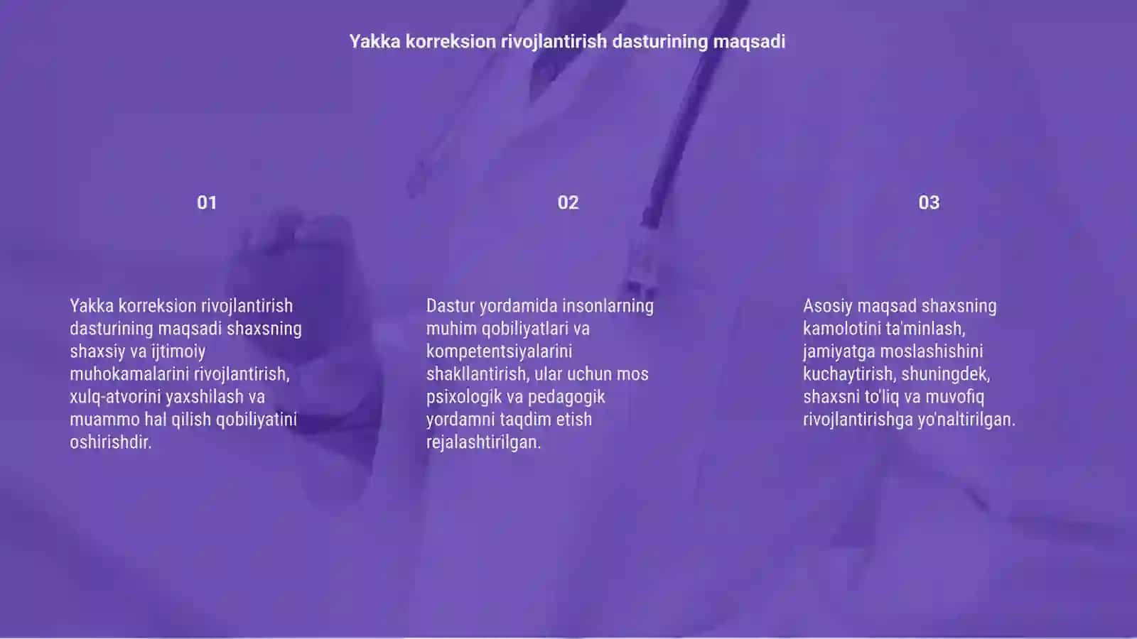 Yakka korreksion rivojlantirish dasturi 3