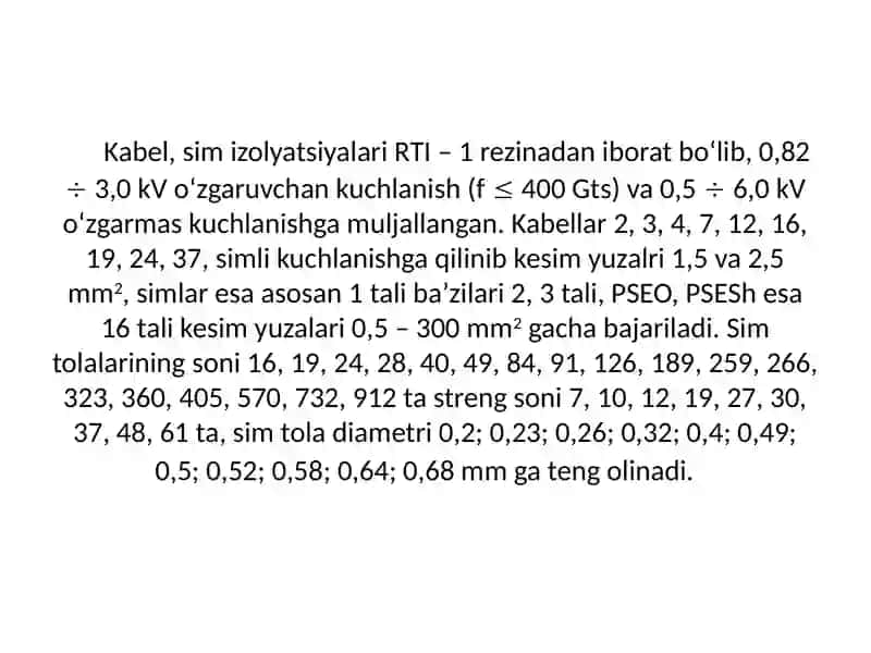 Harakatlanuvchi rels transporti va trolleybuslar kabeli va simlari 3