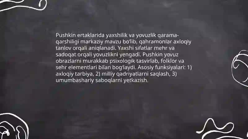 Pushkin ertaklarida yaxshilik va yovuzlik qarama-qarshiligi 3