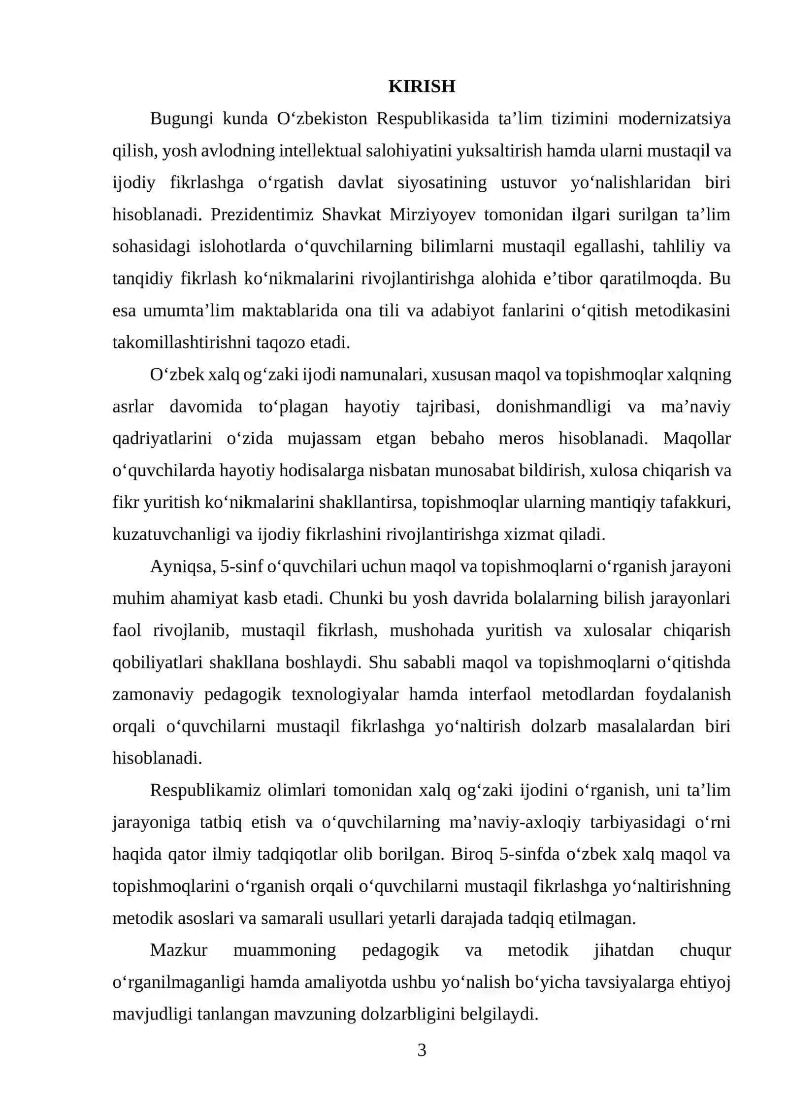 5-SINFDA O‘ZBEK XALQ MAQOL VA TOPISHMOQLARINI O‘RGANISHDA O‘QUVCHILARNI MUSTAQIL FIKRLASHGA YO‘NALTIRISH USULLARI 3