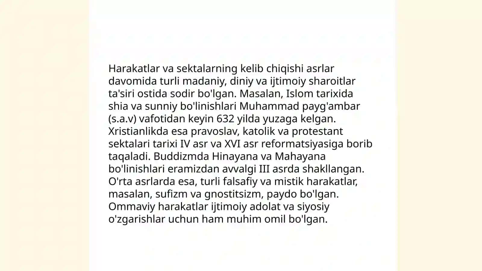 Diniy harakatlar va sektalar 3