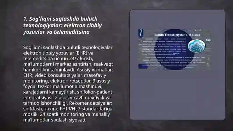 Har xil faoliyat sohalarida bulutli texnologiyalardan foydalanish imkoniyatlari 3