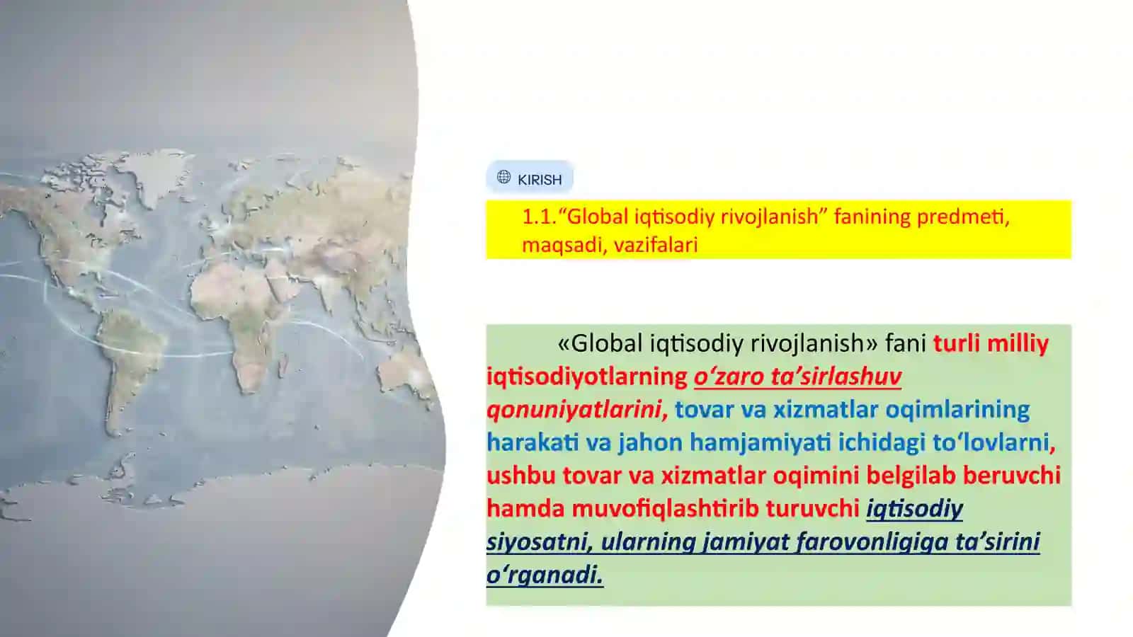Global Iqtisodiy Rivojlanish: Faniga Kirish 3