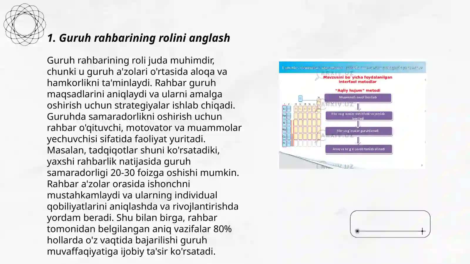 Guruh rahbarining sinfdan tashqarida o'tkaziladigan ish shakllari 3