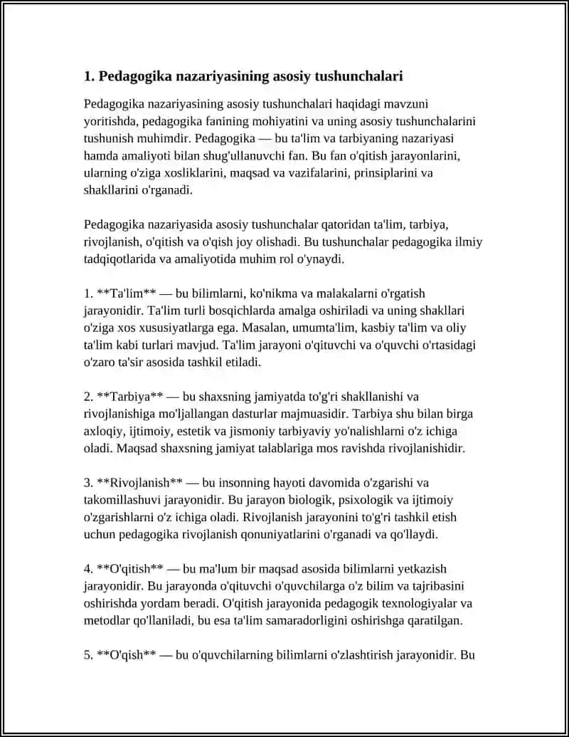 PEDAGOGIKA NAZARIYASI FANINING MAZMUNI VA MOHIYATI PREDMETI 3