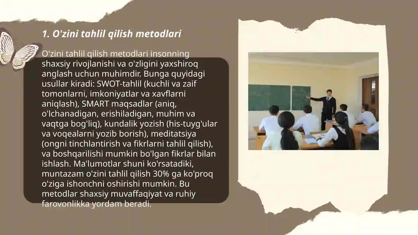 O'zini tahlil qilish metodlari 3
