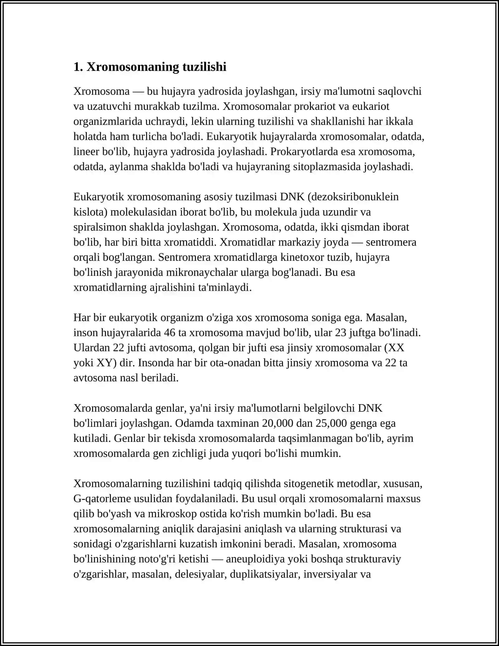 XROMOSOMALAR MORFOLOGIYASINI O'RGANISH 3