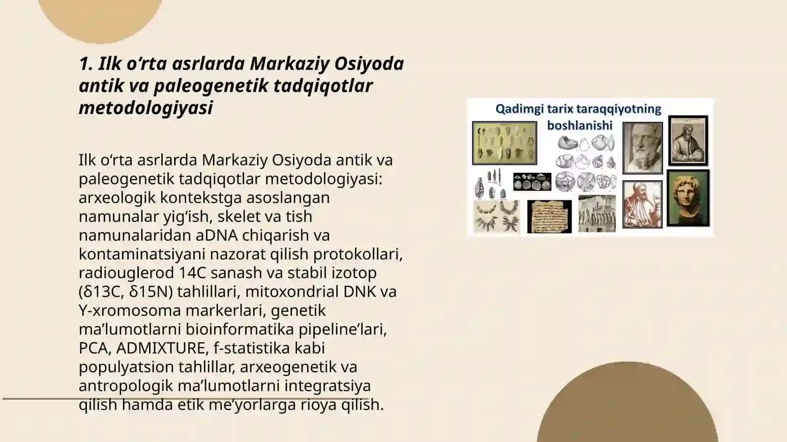 Ilk o‘rta asrlar davrida O‘rta Osiyoda etnogenetik jarayonlarining tadqiqotlari tahlili 3