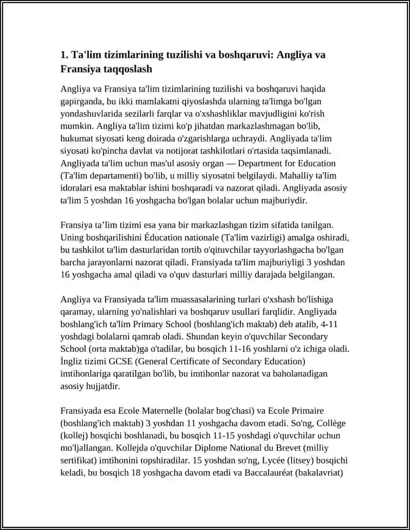 ANGLIYA VA FRANSIYA TAʼLIM TIZIMINING QIYOSIY TAHLILI 3