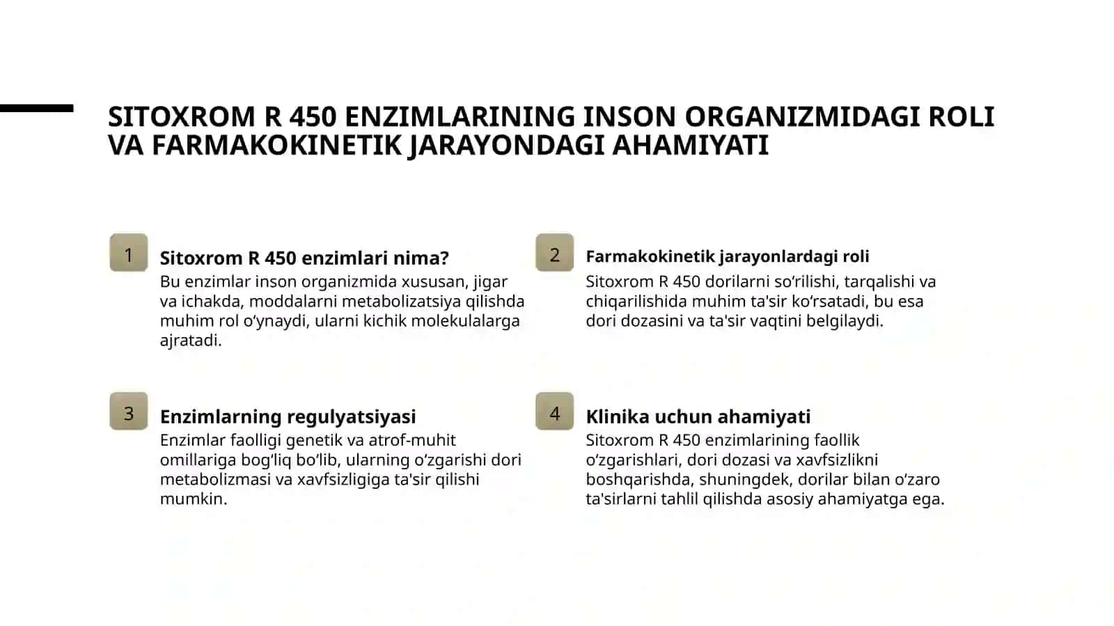 Sitoxrom R 450 induktorlari va ingibitorlarini klinikada qoʻllanilishi 3