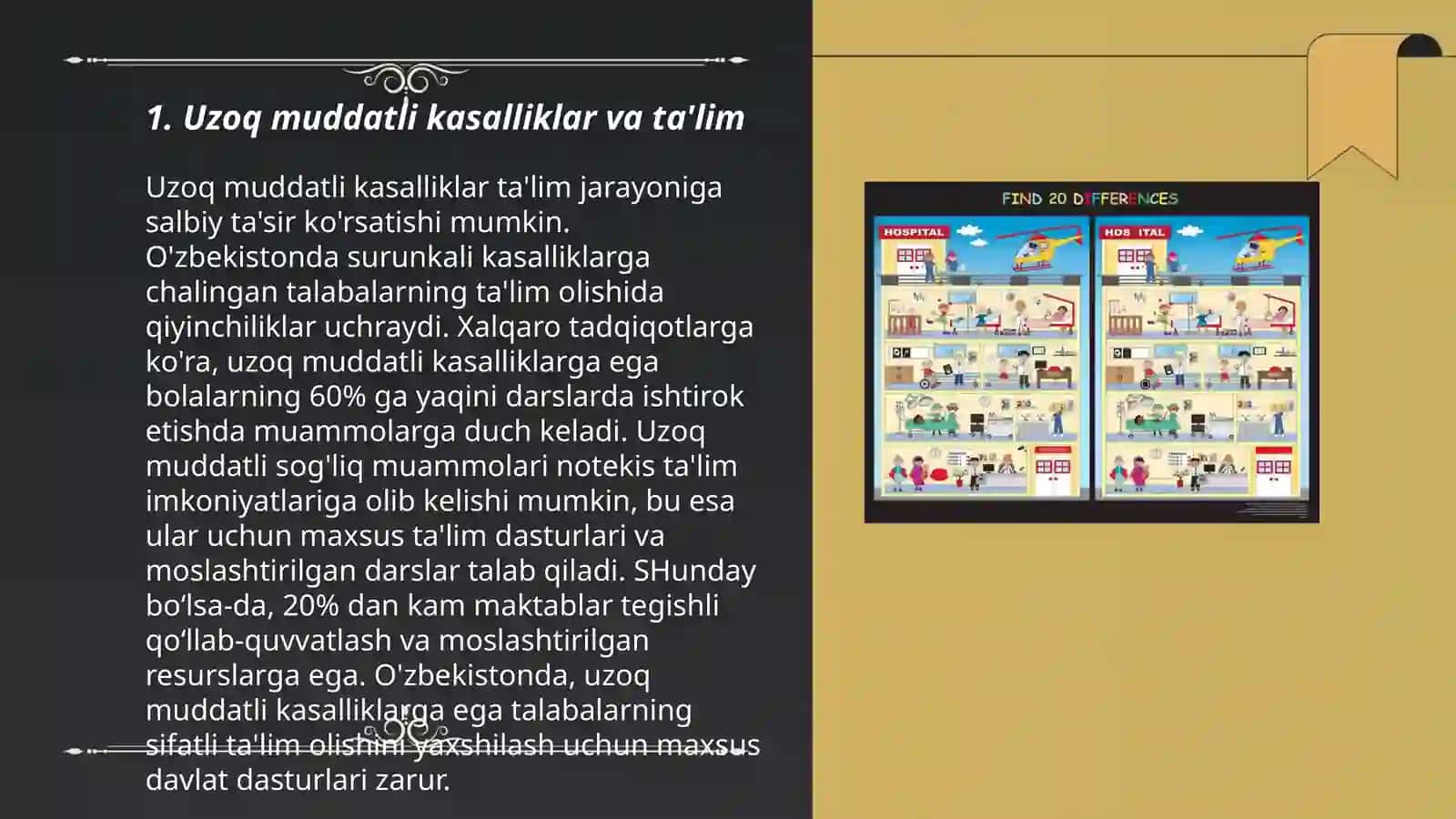 Meditsina binolari uzoq vaqt davolanayotgan bolalar uchun ta'lim muhitini yaratish 3