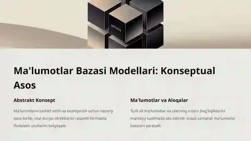 Ma'lumotlar Bazasi Modellari va Mohiyat-Aloqa Modeli 3